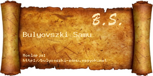 Bulyovszki Samu névjegykártya